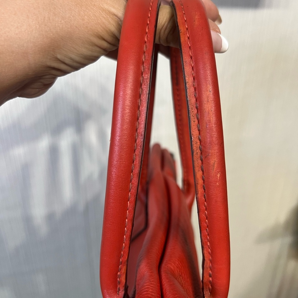 Louis Vuitton Red Tote with Textured Sides - Picture 9 of 16